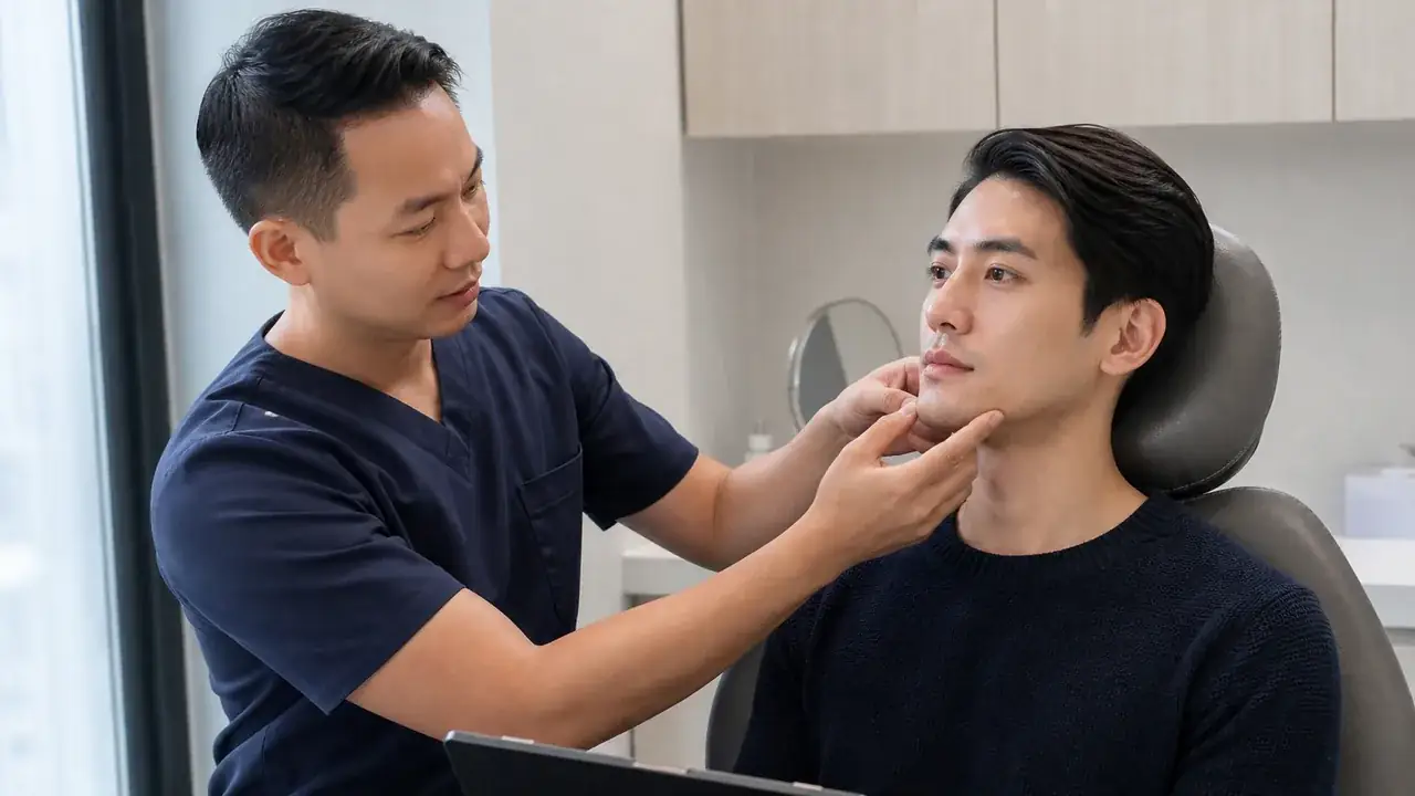 Editorial photo representing a Jawline contouring cost discussion